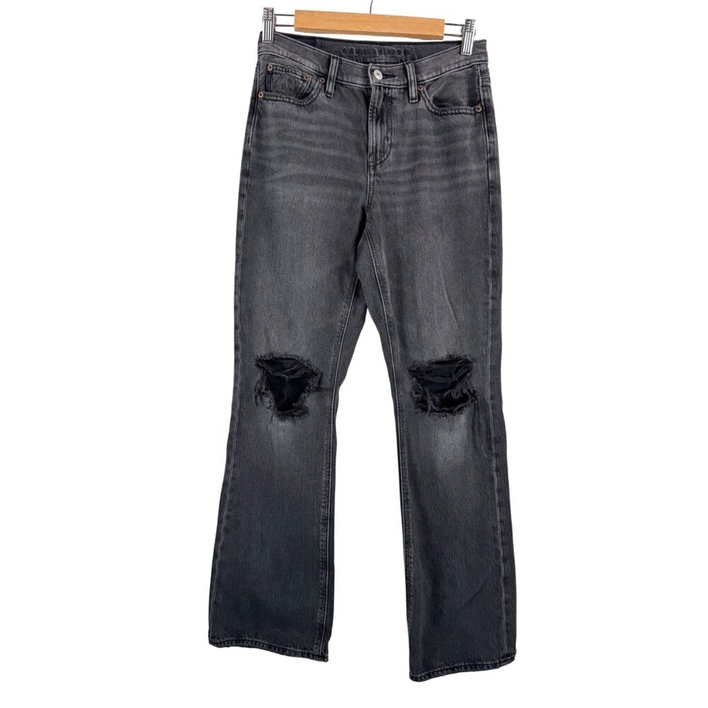 American Eagle 90s Boot cut Distressed charcoal jeans 90s retro sz 0S